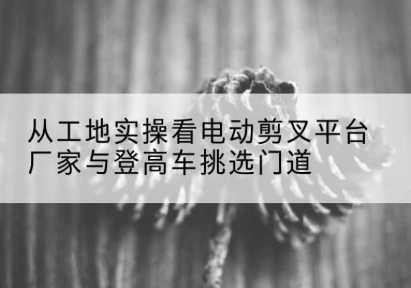 公主岭电动剪叉升降平台厂家-从工地实操看电动剪叉平台厂家与登高车挑选门道